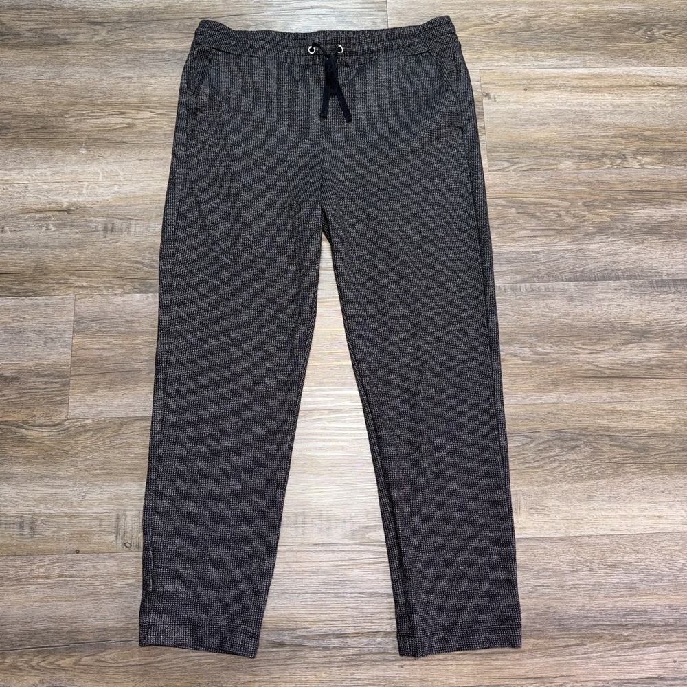 LOFT Gray Micro-Patterned Lounge Pants Womens M Adjustable Drawstring Waistband
